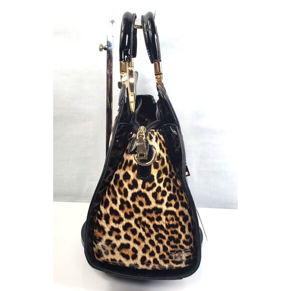 La Terre Fashion Limited Leopard Print Vega Leather Crossbody Hand Bag NWT - Picture 7 of 16